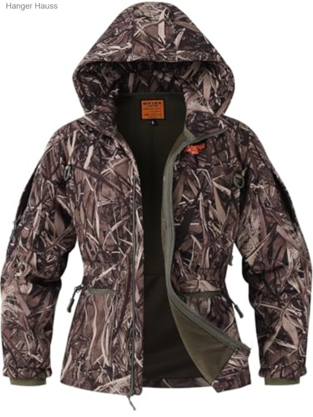 Women's Camo Hunting Jacket Ultra-Quiet Water Resistant 7 Pockets Long Sleeve